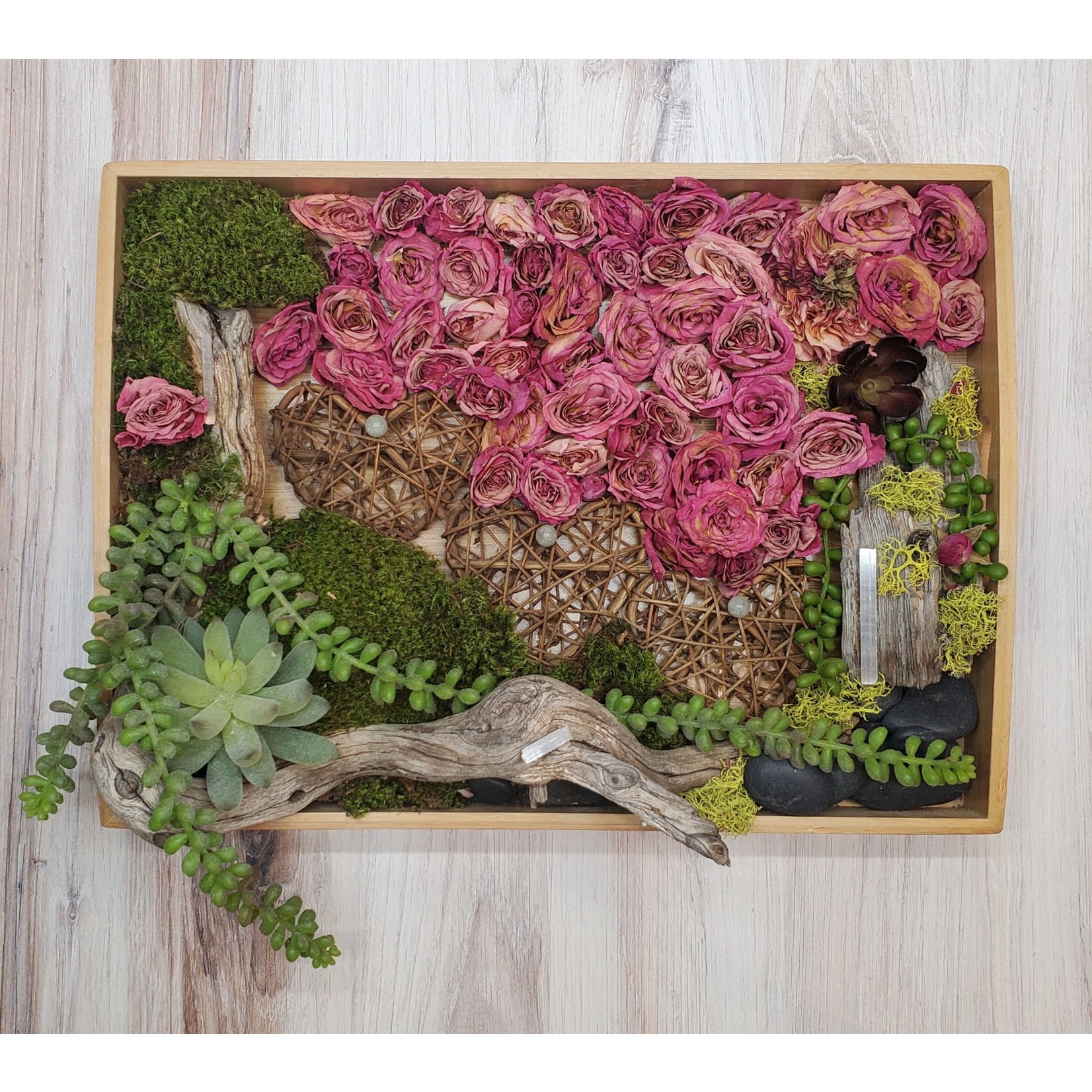 Box of Posies "Rose Flower Fall" - dried flower artwork