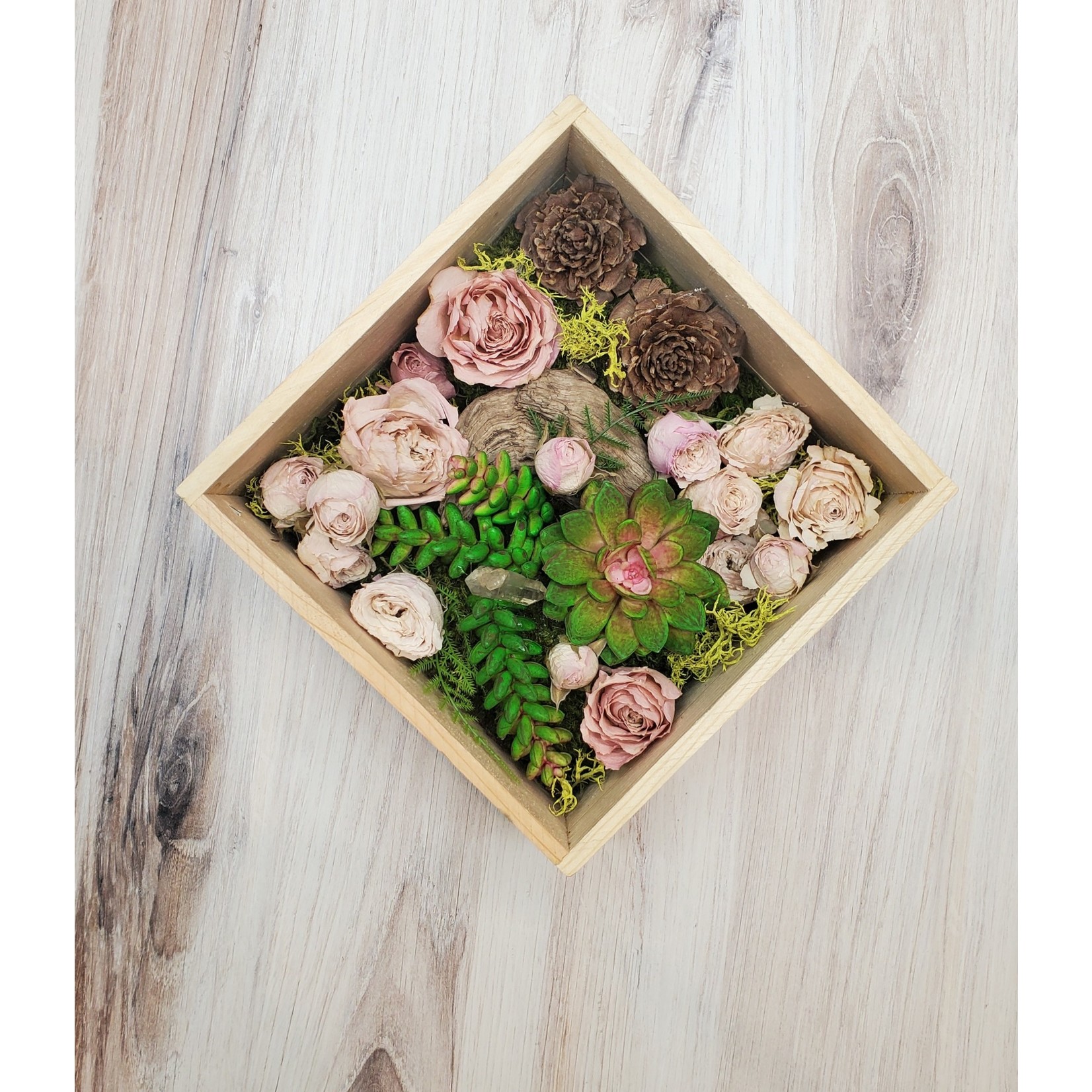 Box of Posies "Rose Wood" - dried flower artwork