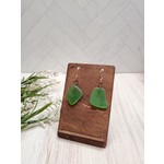 Lorna Tirman Recycled Glass Dangle Earrings - Green