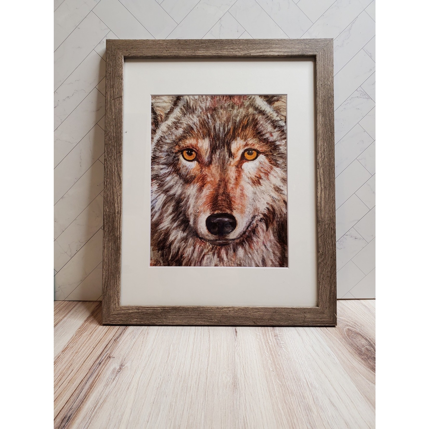 Sara L Smith "Wolfish Mini" - framed giclee print