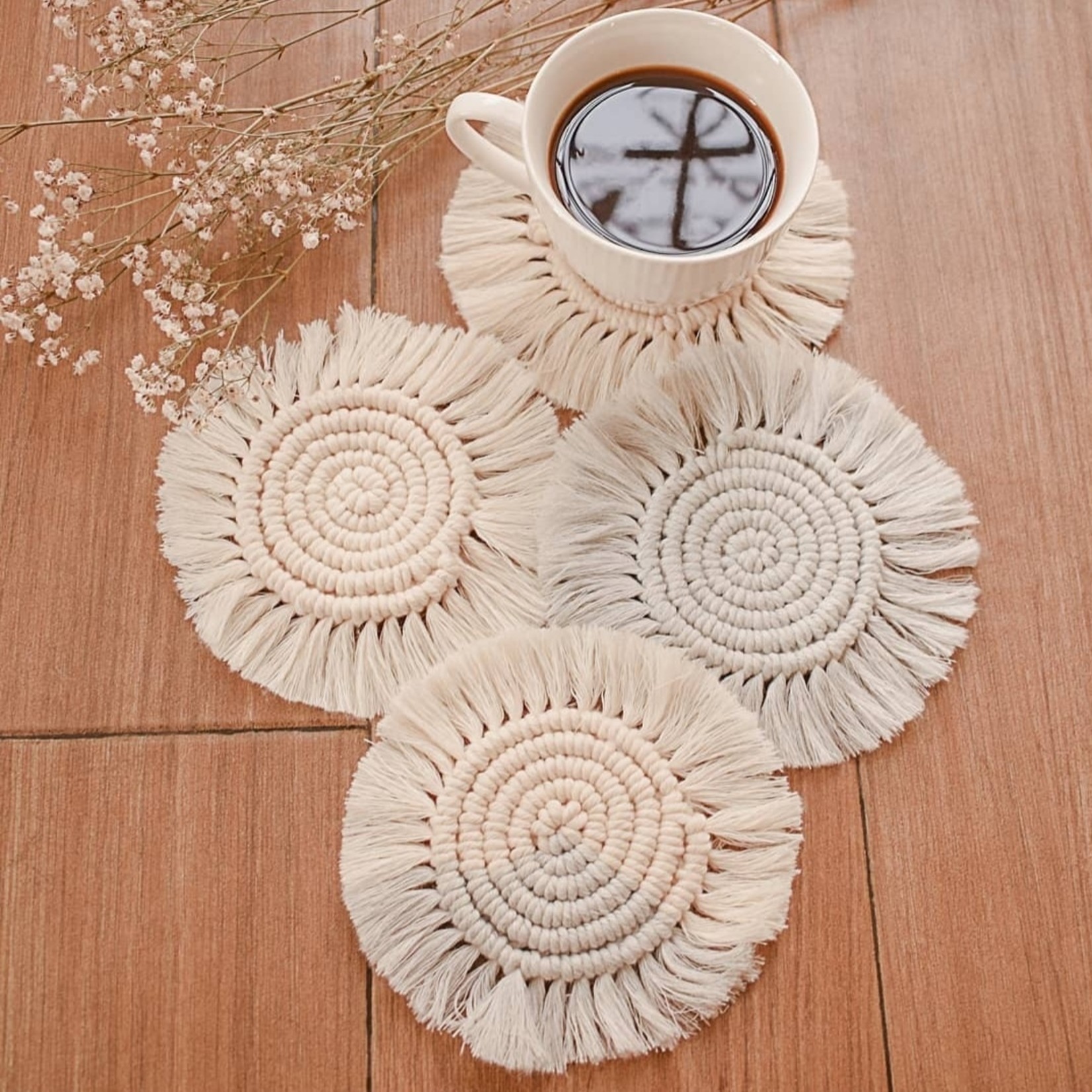 Tian Design & Handcraft Macrame Coasters - Set of 4