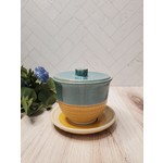 Elaine Randall Tea Gaiwan - Turquoise & Orange - 3 pieces