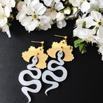 OSO Design Lab The Crown Earrings - White & Gold
