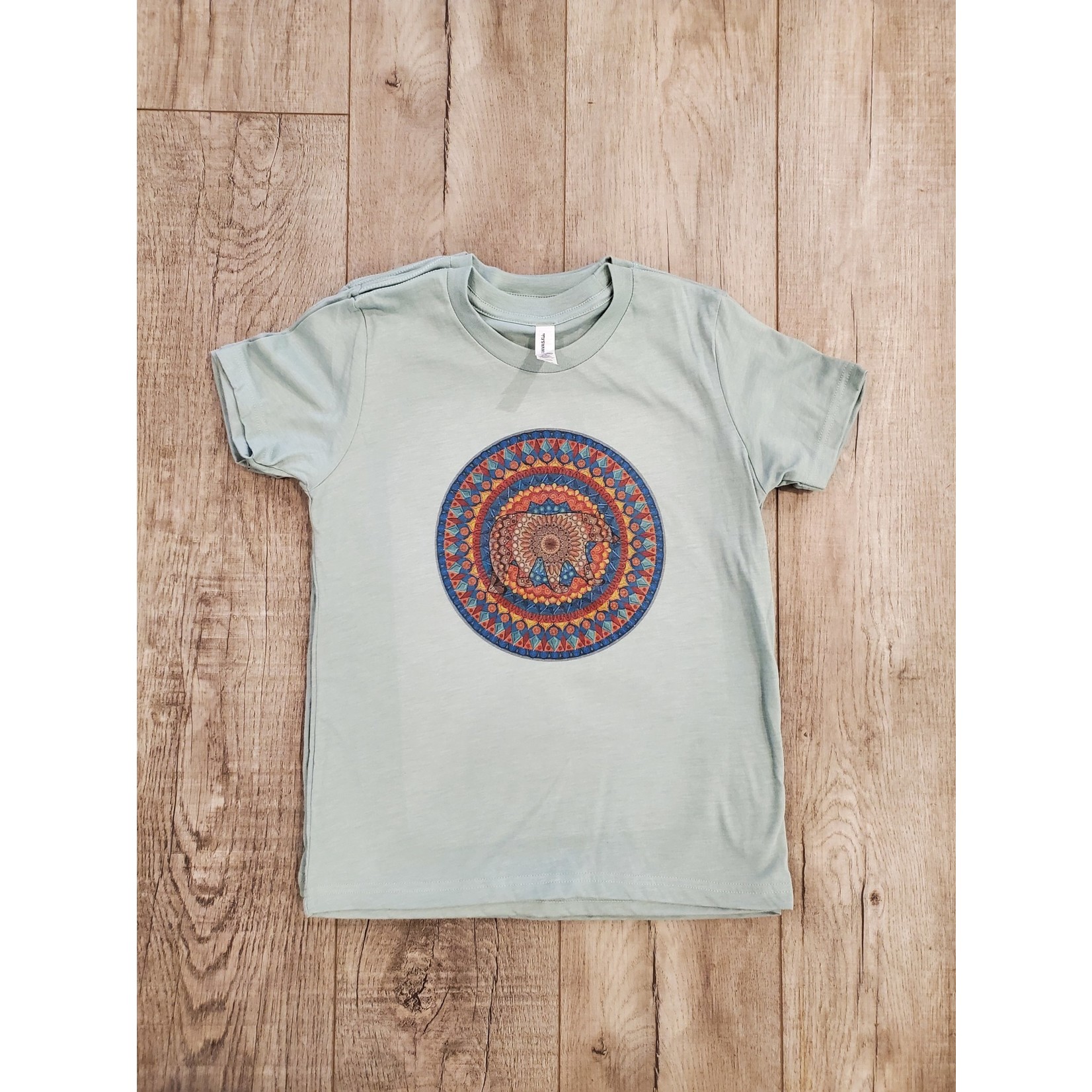 Stirling Studios Kids T-Shirt - Bear Mandala - Dusty Blue
