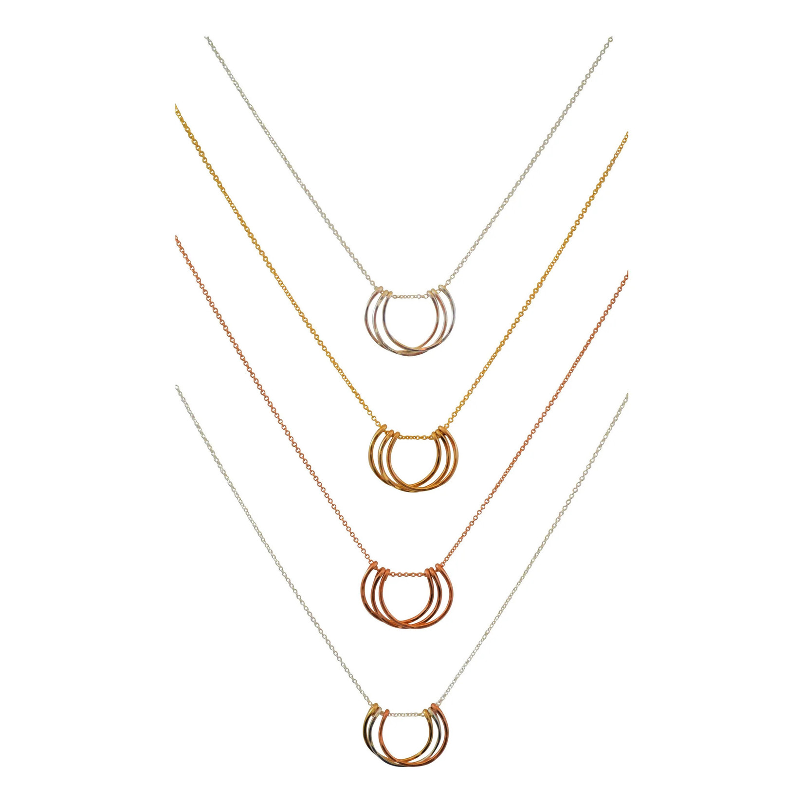 Tamacino Palm - Interlocking Half Circles Necklace - 17" chain