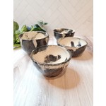 Elaine Randall Black & White Bowls with Blue Streak - Medium