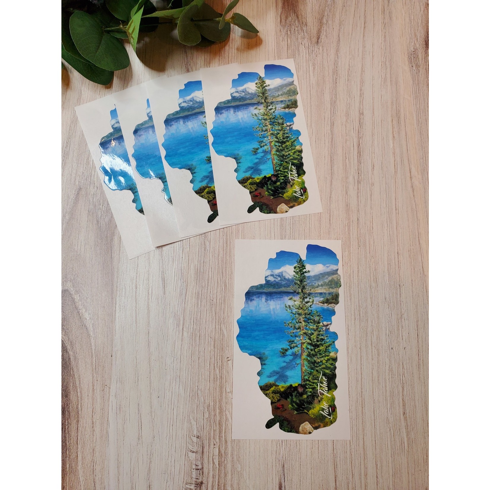 Kelley Werner Arts Serenity in the Sierras - Lake Tahoe Sticker - with "Lake Tahoe" text