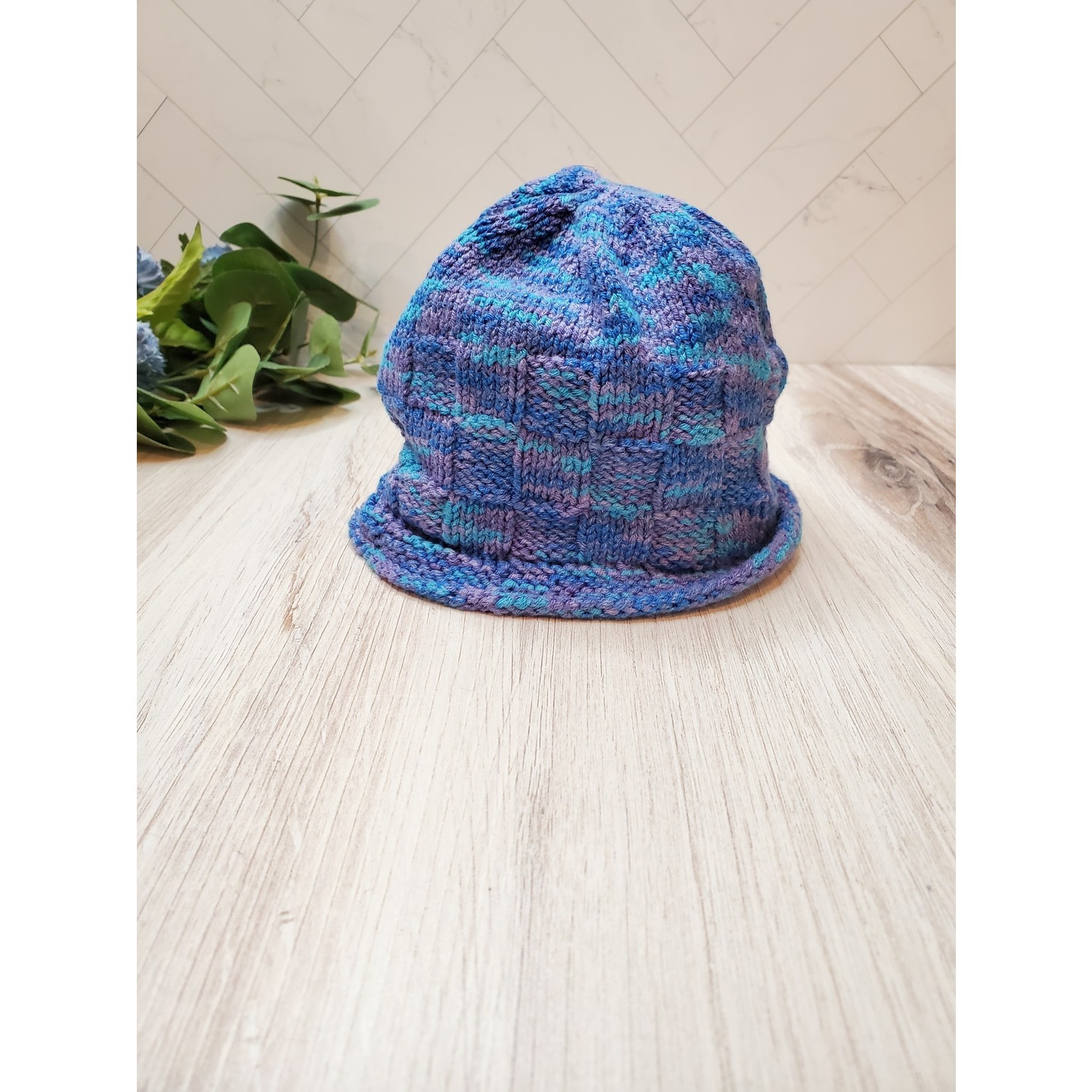 Roan's Repertoire Baby Hat - Knitted - Blue & Purple