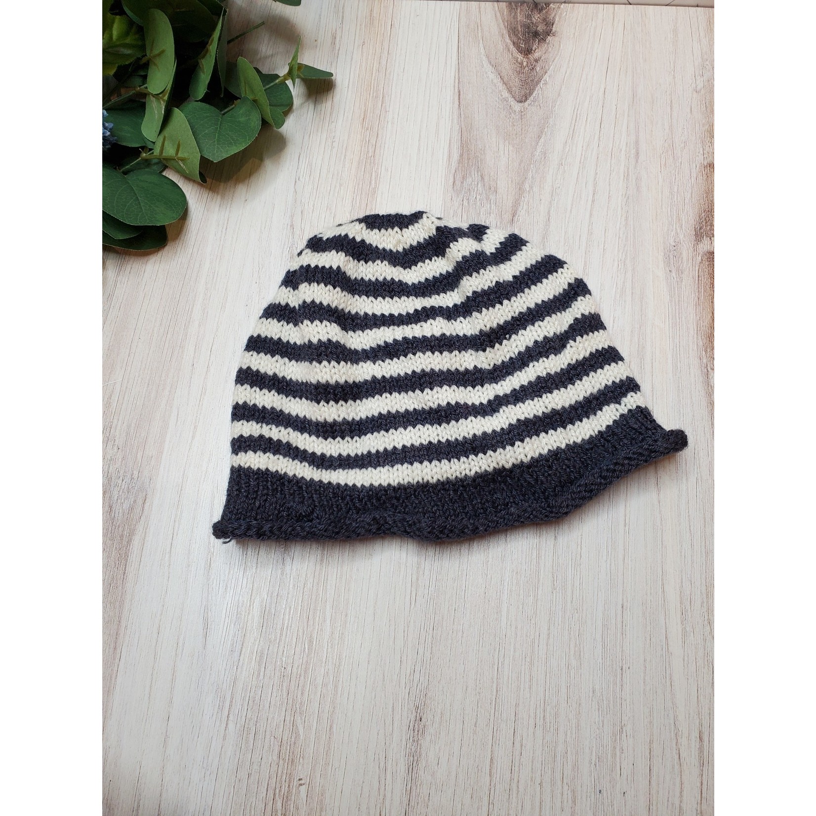 Roan's Repertoire Baby Hat - Knitted - Black & White Striped
