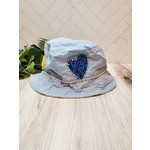 Roan's Repertoire Toddler Bucket Hat - Sequin Hearts - Light Blue