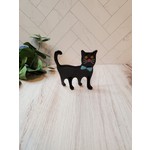 Glas Rat Art Glass Dancing Cat - Black - Fused Glass