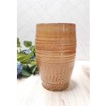 Effa Ceramics Orange & Tan  XL Drinking Vessel / Vase - White Inside