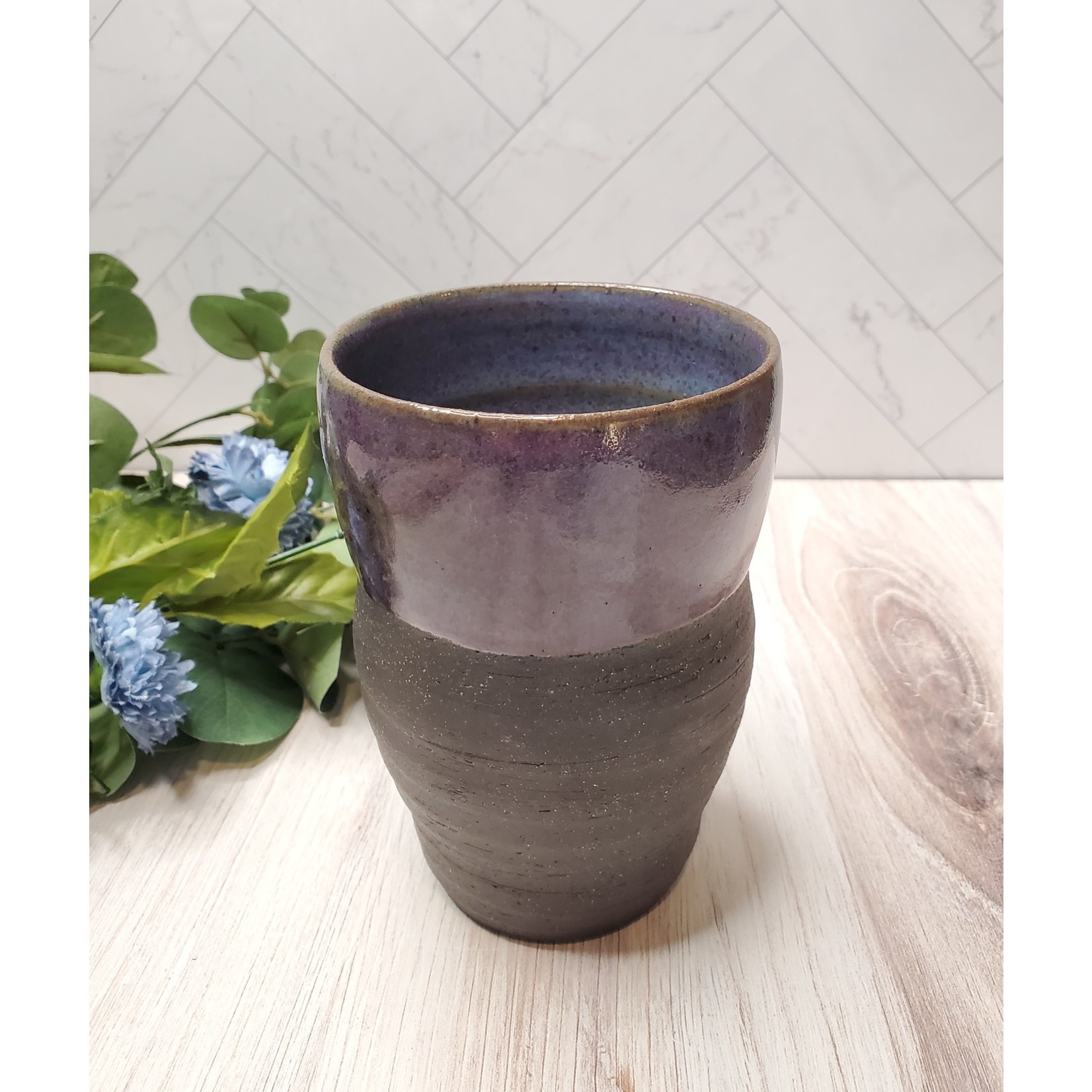 Effa Ceramics Drinking Vessel / Mug - Purple & Black