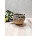 Effa Ceramics Blue Gray & Tan Handled Mug
