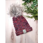 Fast and Luse Merino Wool Fold Up Hat w/ Faux Fur Pom Pom - Multi Color