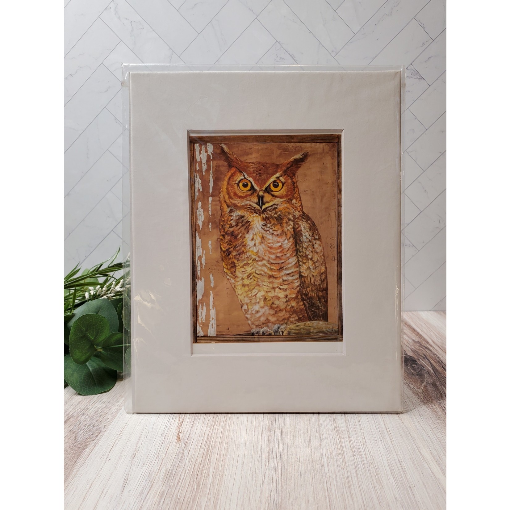Sara L Smith "Great Horned Owl" - archival giclee print -matted - 8x10"