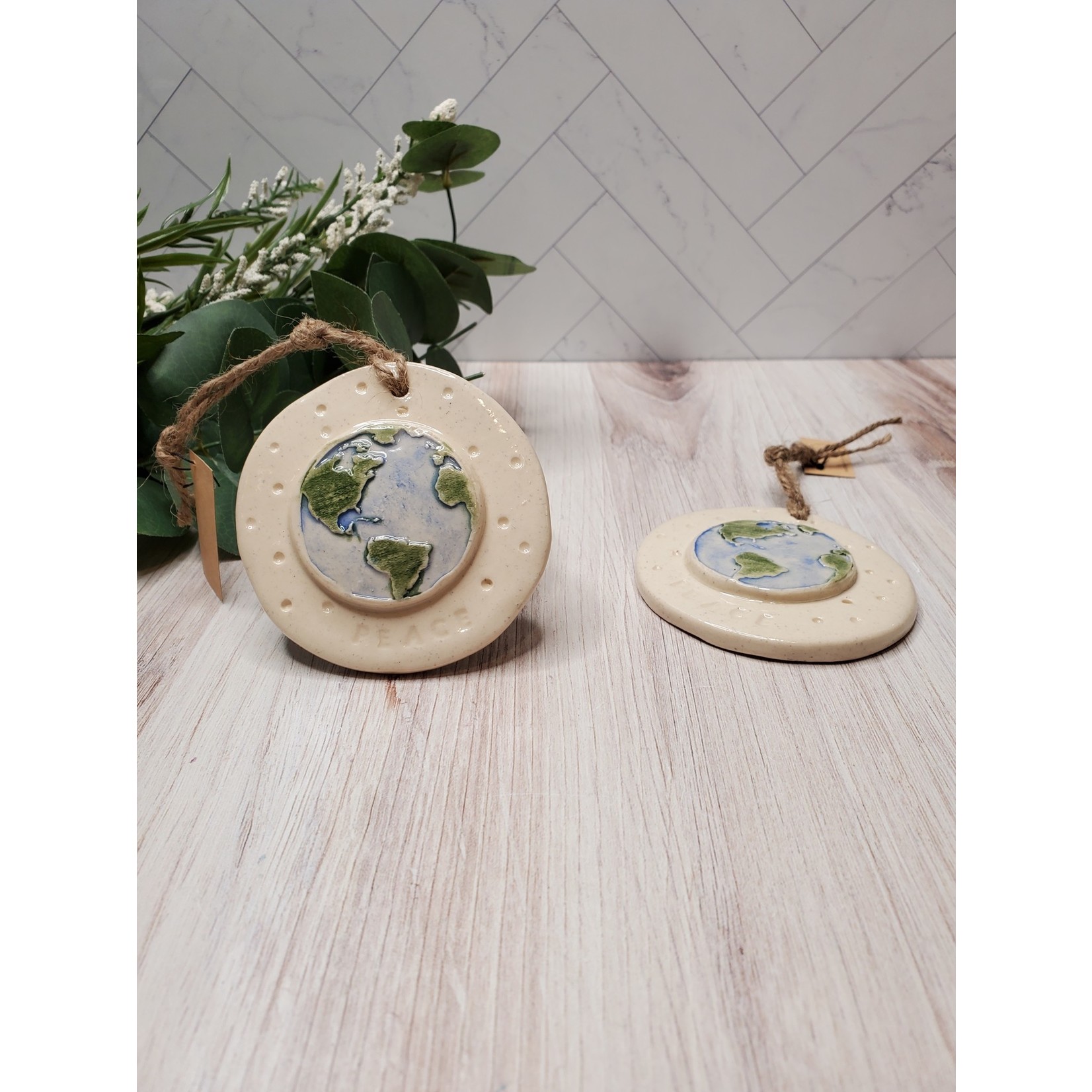 Pilaar Pottery Peace on Earth - Ceramic Ornament