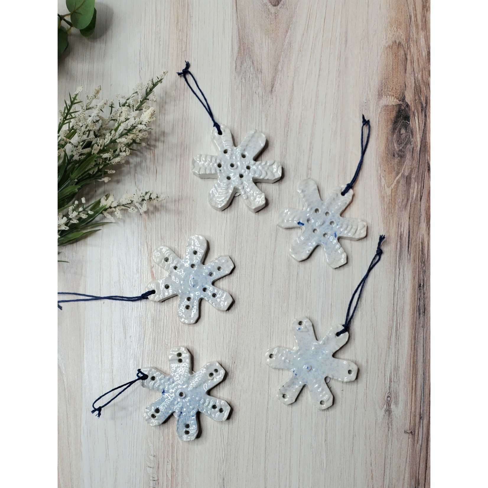 Elaine Randall "Let it Snow"  - Ceramic Snowflake Ornaments