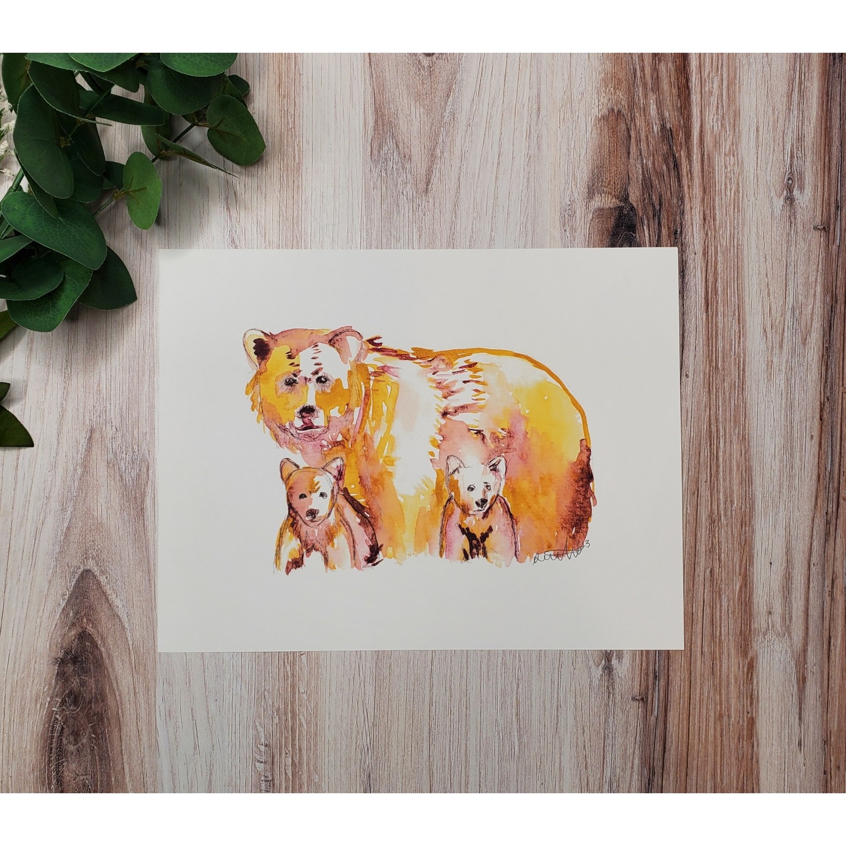 Pollywog Prints "Mama Bear & Cubs" - Giclee Print