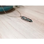 Stirling Studios Feather Seed Bead Necklace - Turquoise & White
