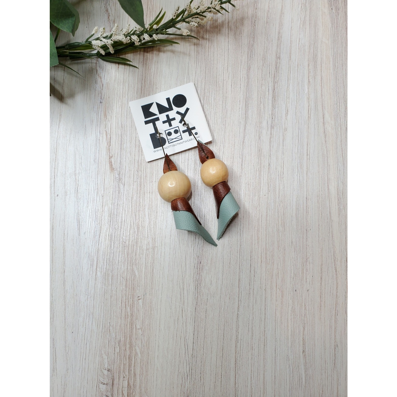 Leather & Wood Earrings