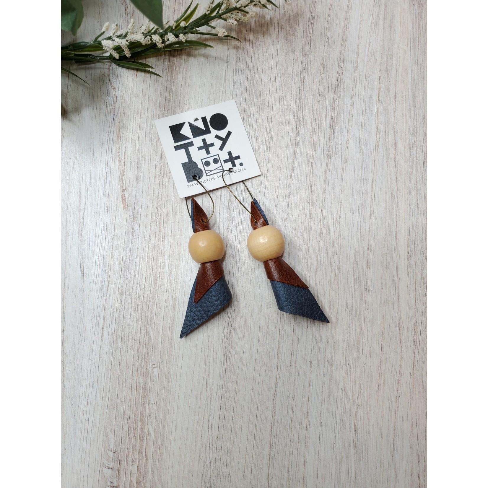 Leather & Wood Earrings