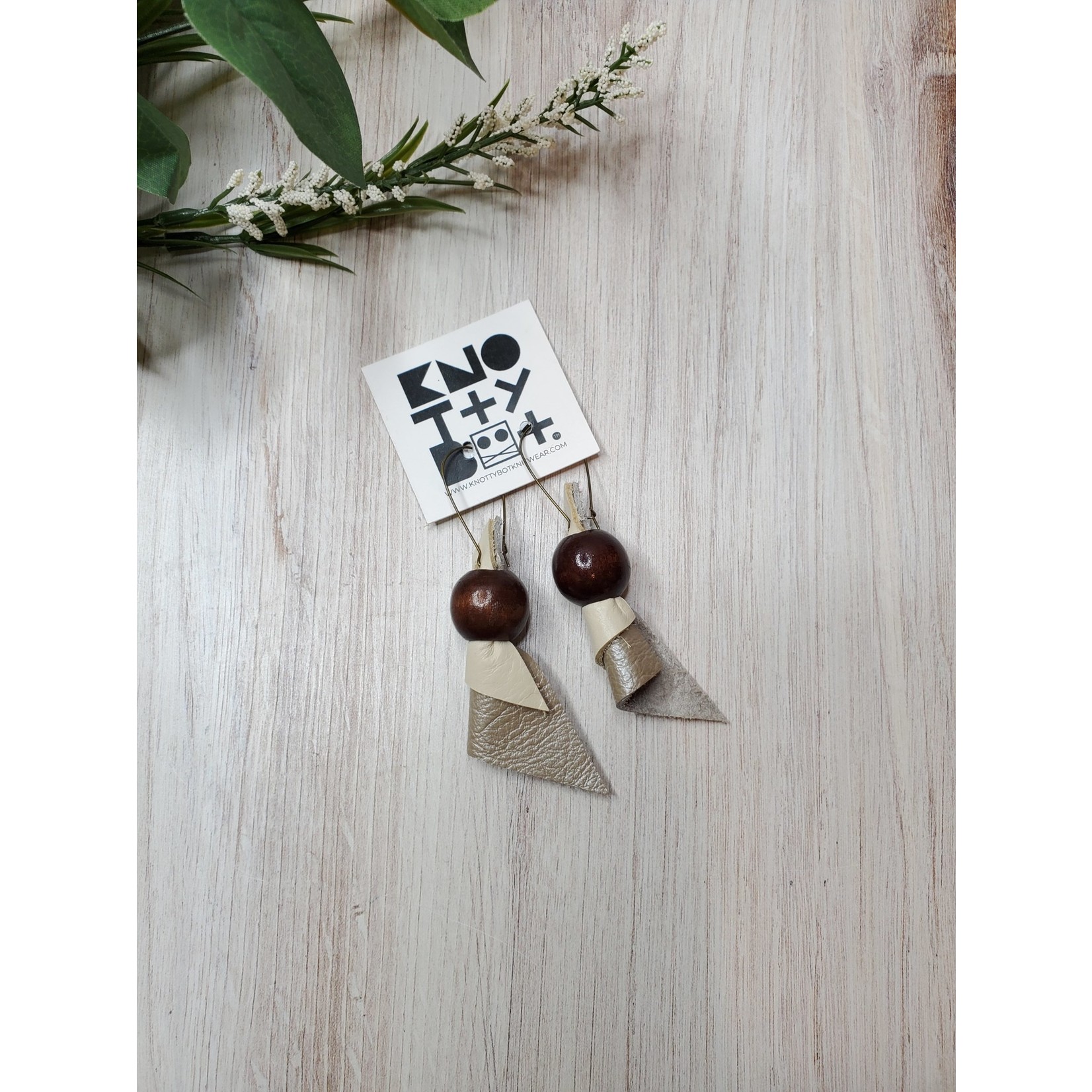 Leather & Wood Earrings