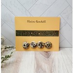 Elaine Randall Ceramic  Buttons - cream & brown - 4 pack