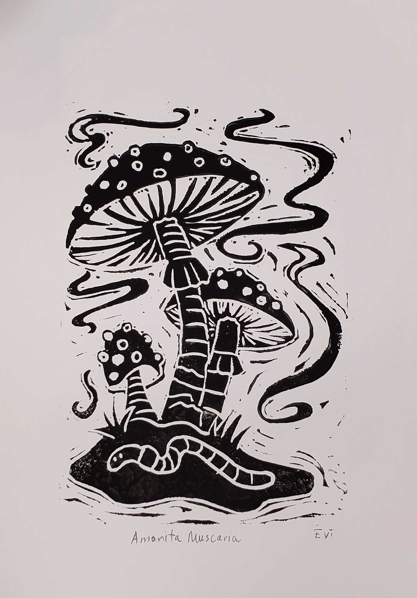 O dear mushroom! Linoleum Block Print - Grant Thomas Online