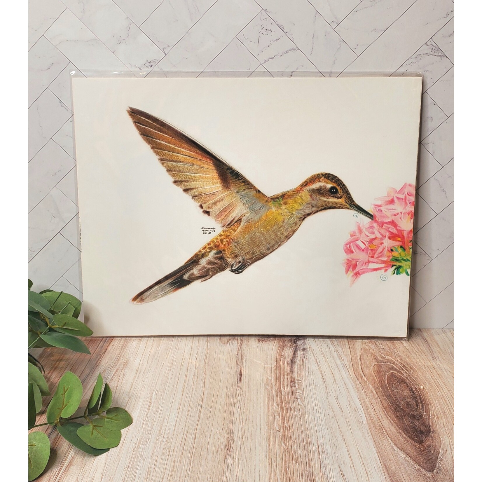 Savanna Marin Art "Hummingbird" - giclee print - 11x14"