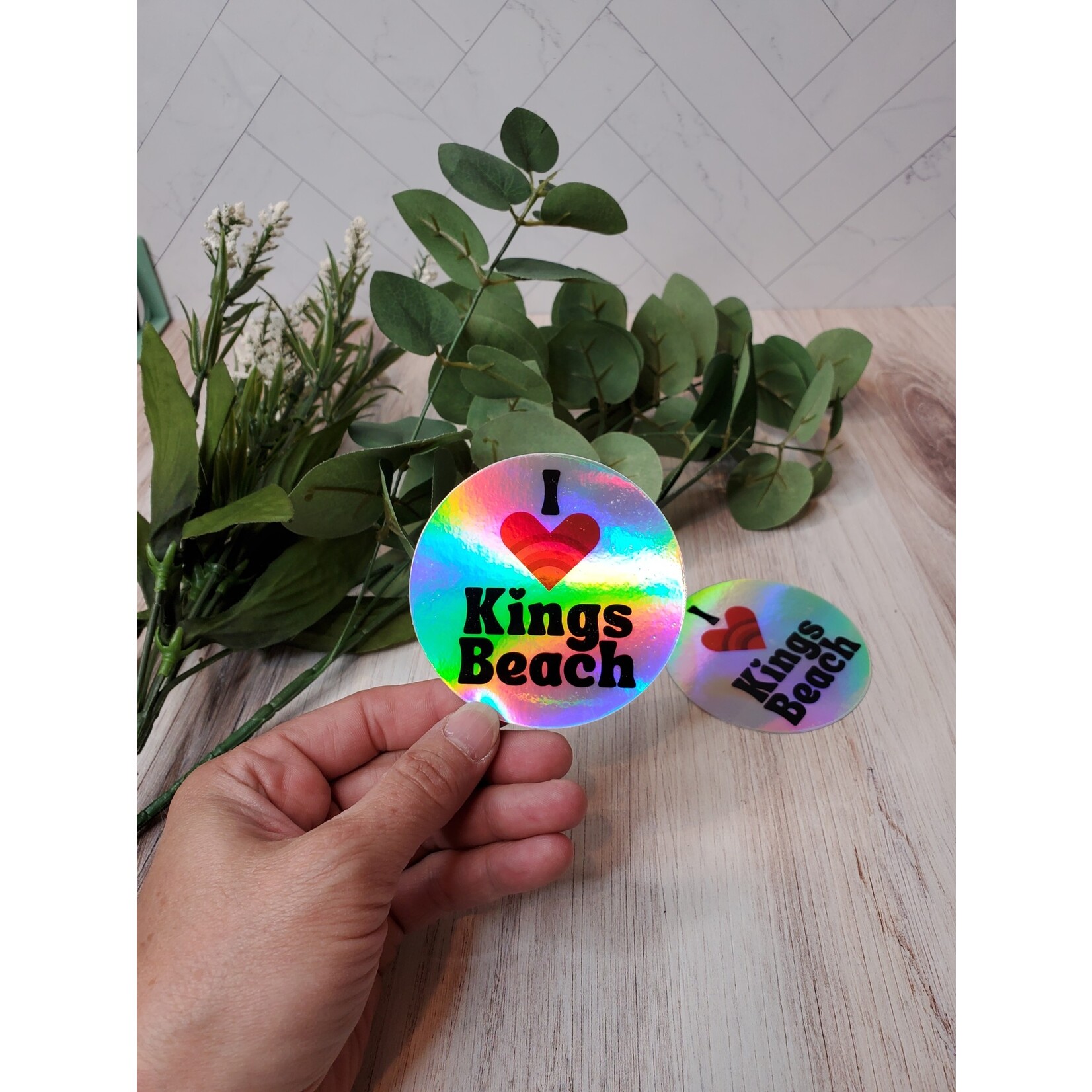 Stirling Studios I Love Kings Beach Sticker - Holographic