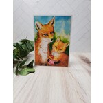 Bird in a Pine Foxes - Greeting Card