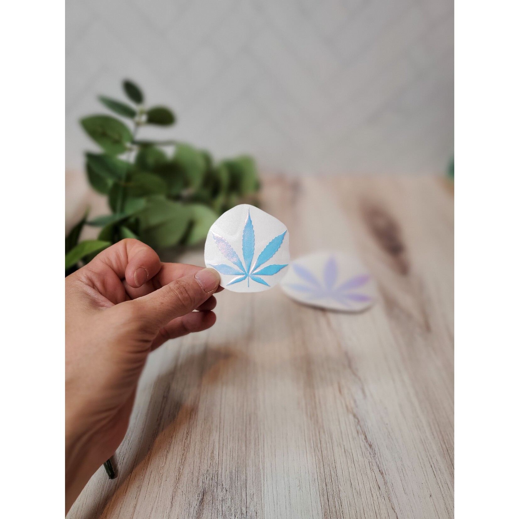 Holographic Pot Leaf Sticker - Large