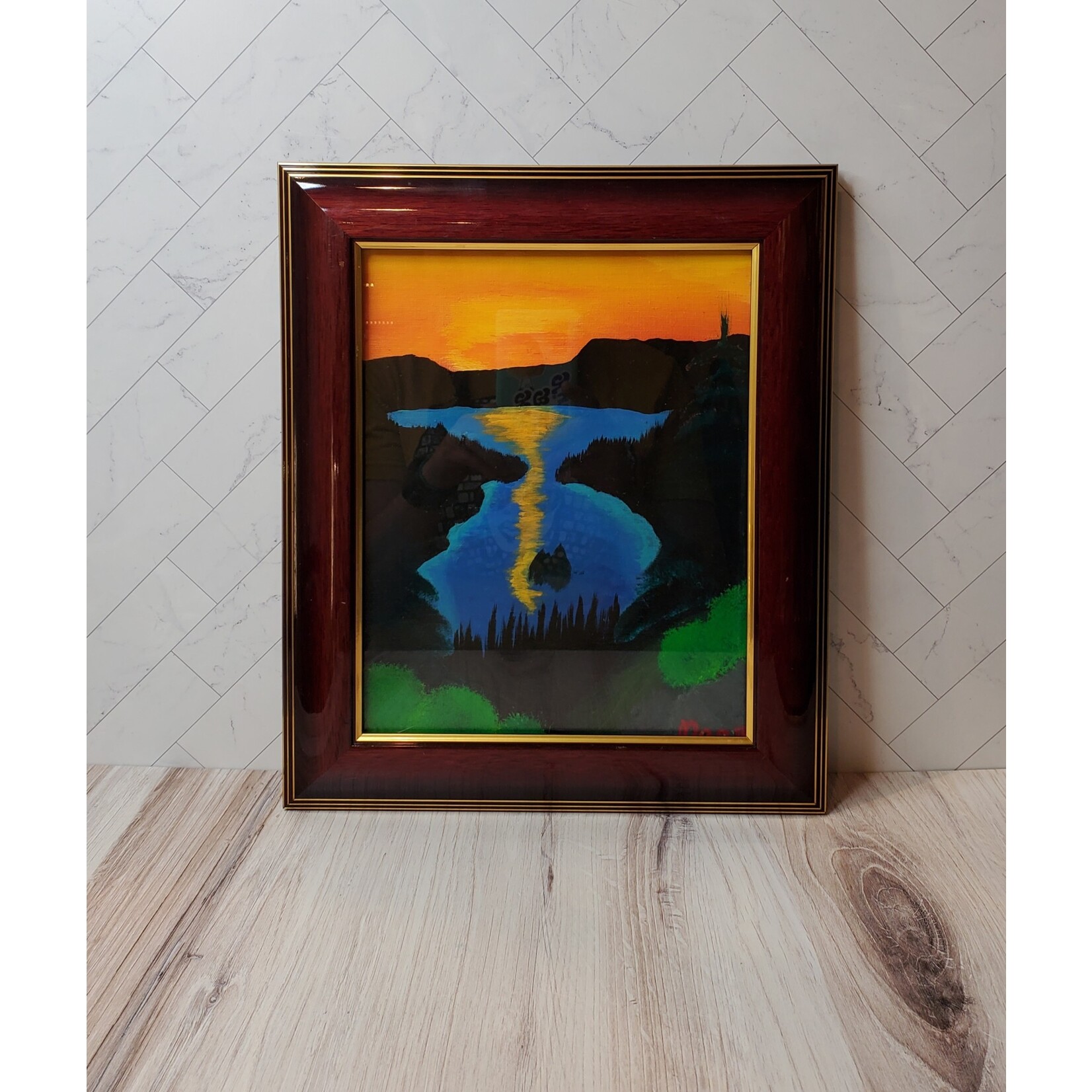 Dean Shreve "Emerald Bay" - original acrylic on canvas - framed