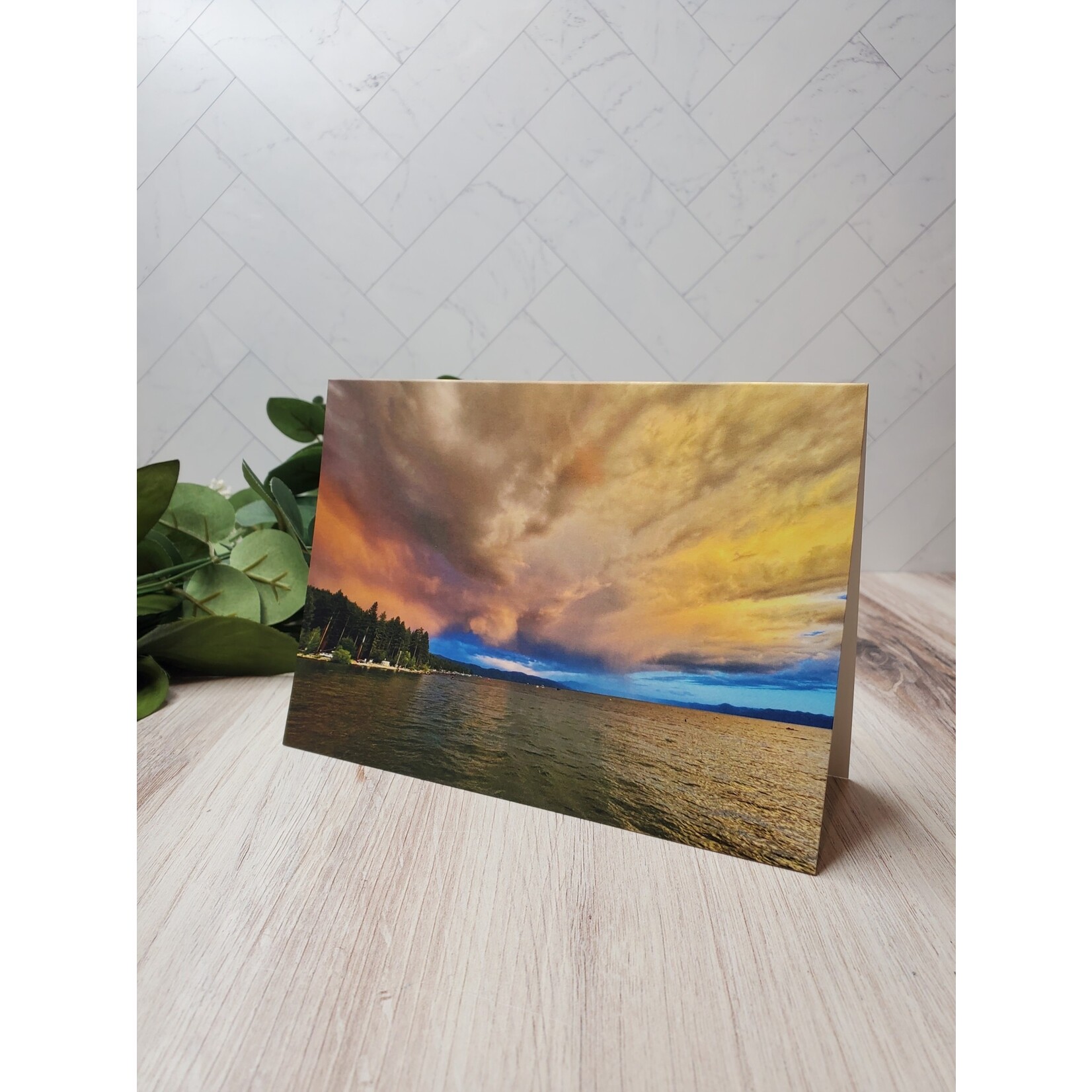 Barbara Mertz "Storm Clouds at Sunset" - Blank Notecard
