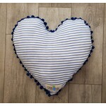 Tahloha Striped Heart Pillow - Blue