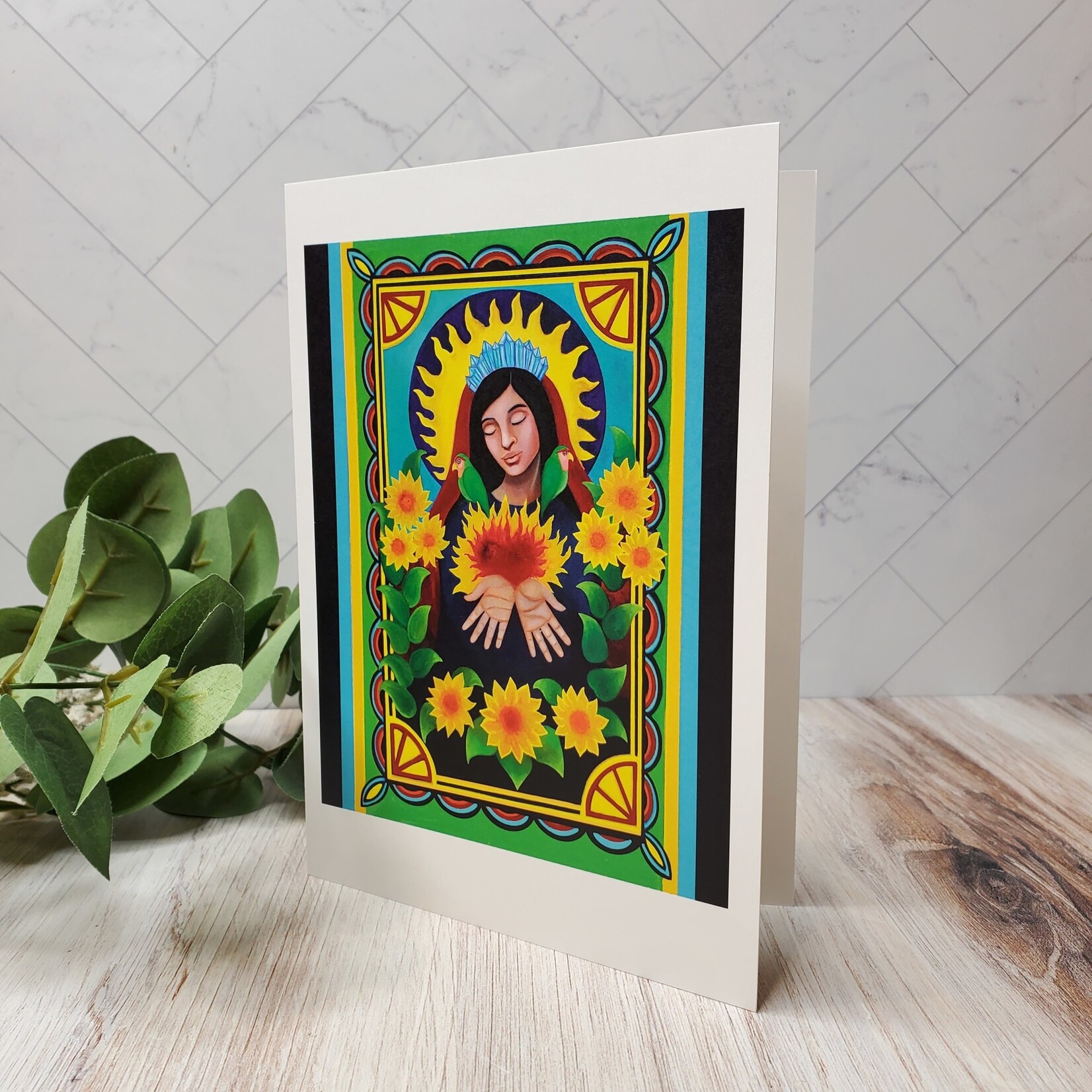 Asja Dawn Sunflower Saint Greeting Card