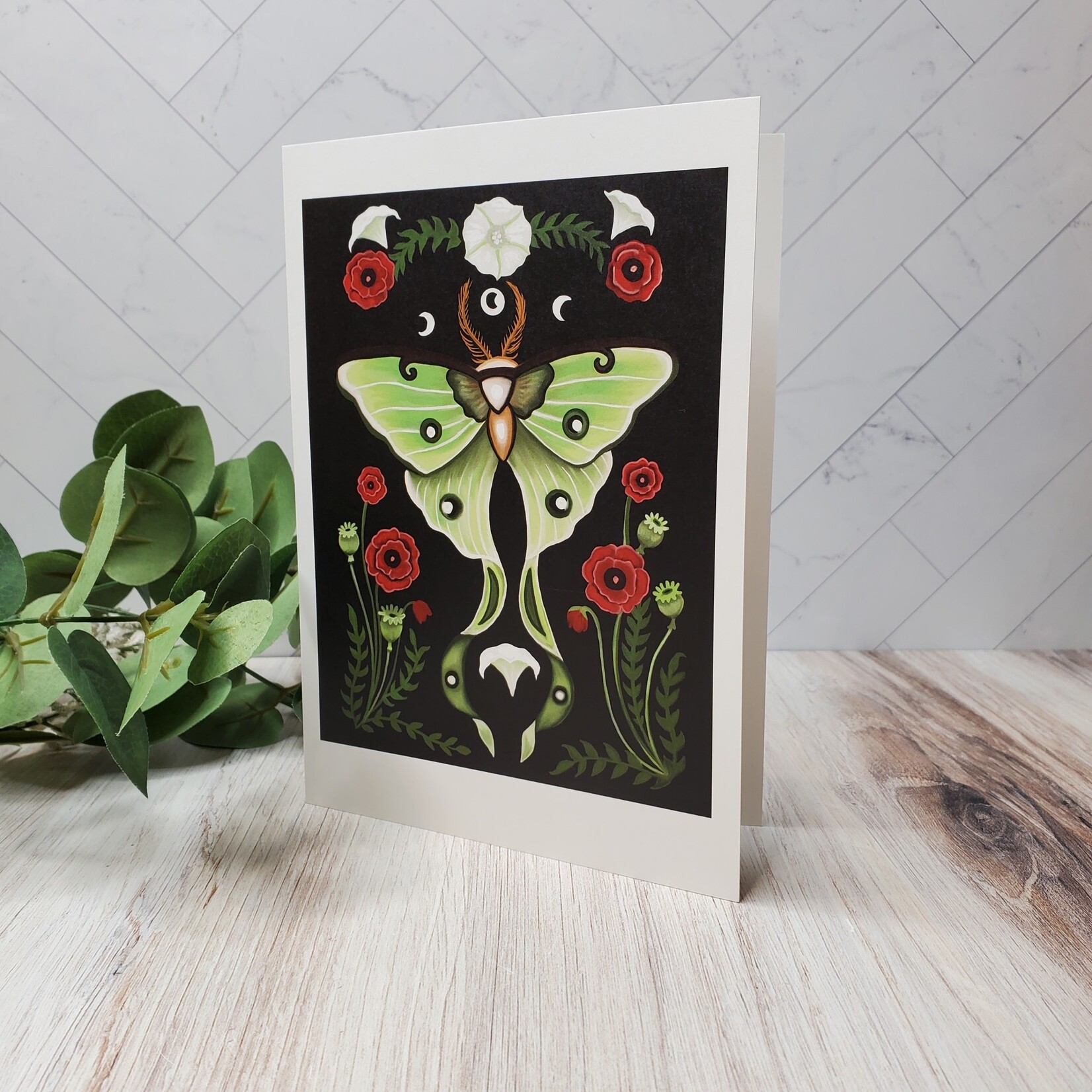 Asja Dawn Luna Moth Greeting Card