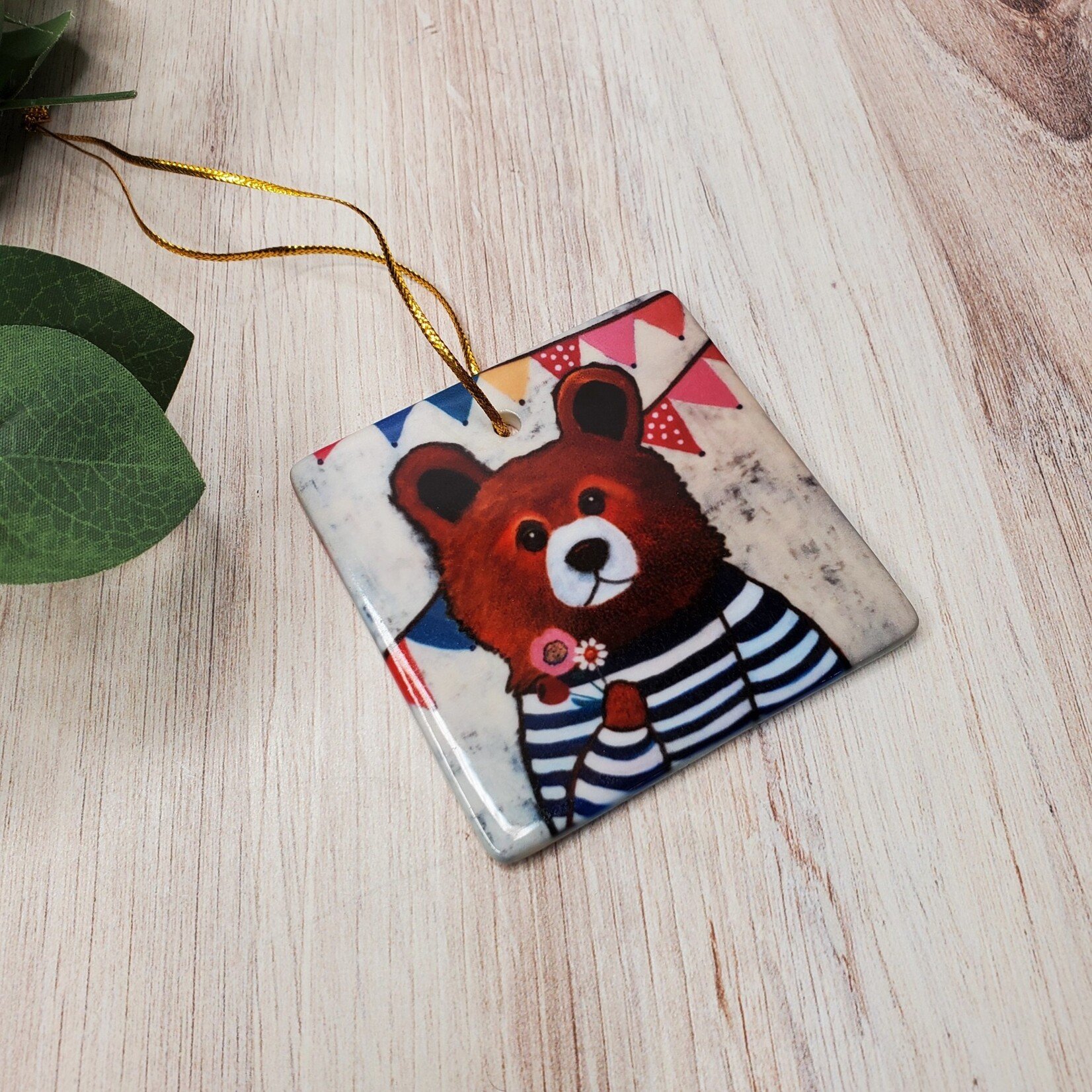 Chilipepper's Painting Ceramic Art Ornament - Party Bear