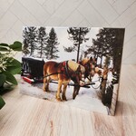 Barbara Mertz Sleigh Horses at Sand Harbor - Greeting Card