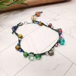 Crescent Moon Jewelry of the Sierras Bead Crochet Bracelet - Green & Multi-colored - 10"