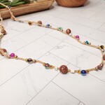 Blu Moon Jewelry Bead Crochet Hat Band - Tan & Multi-colored - 28"