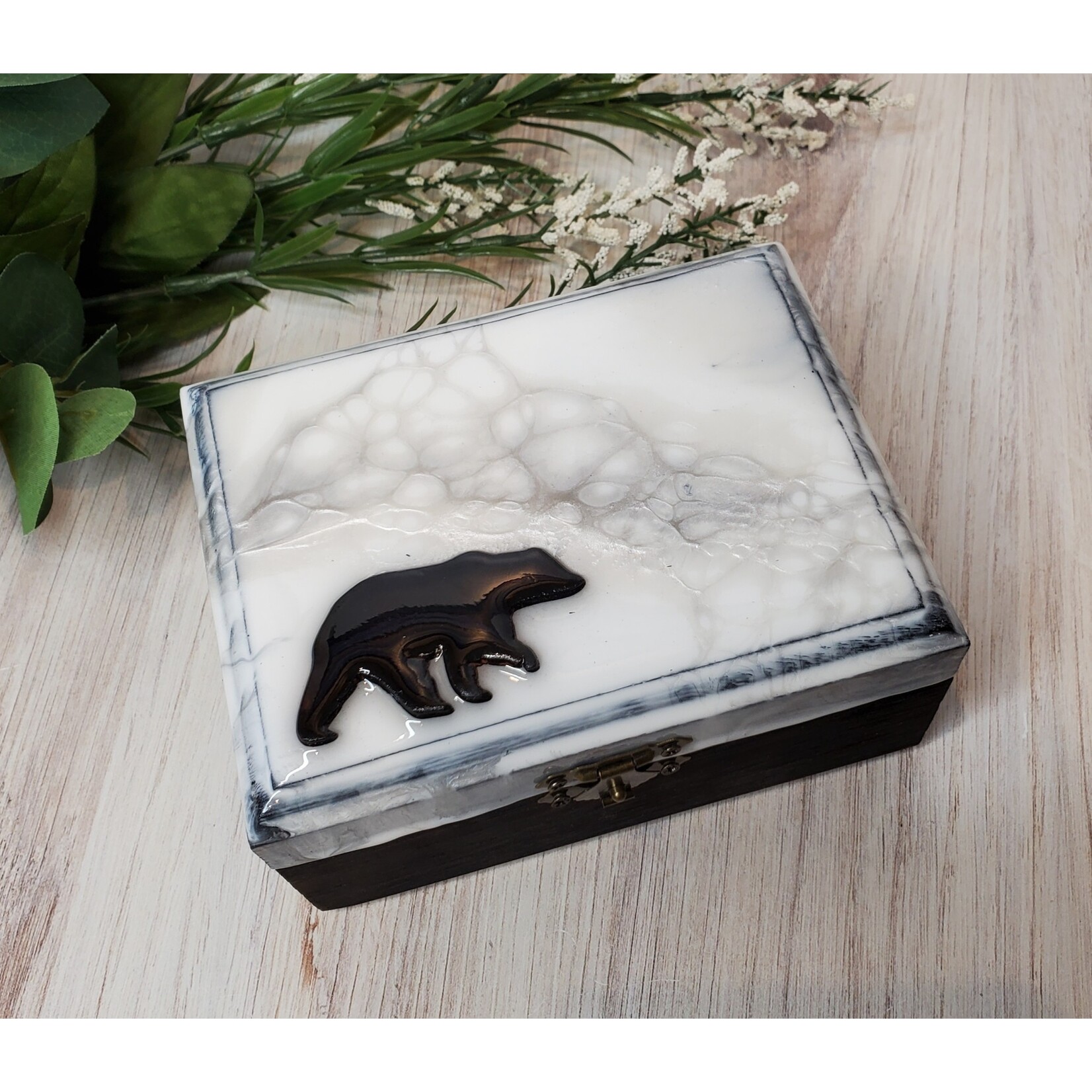 Donna Kotey Resin & Wood Box - Bear - B16