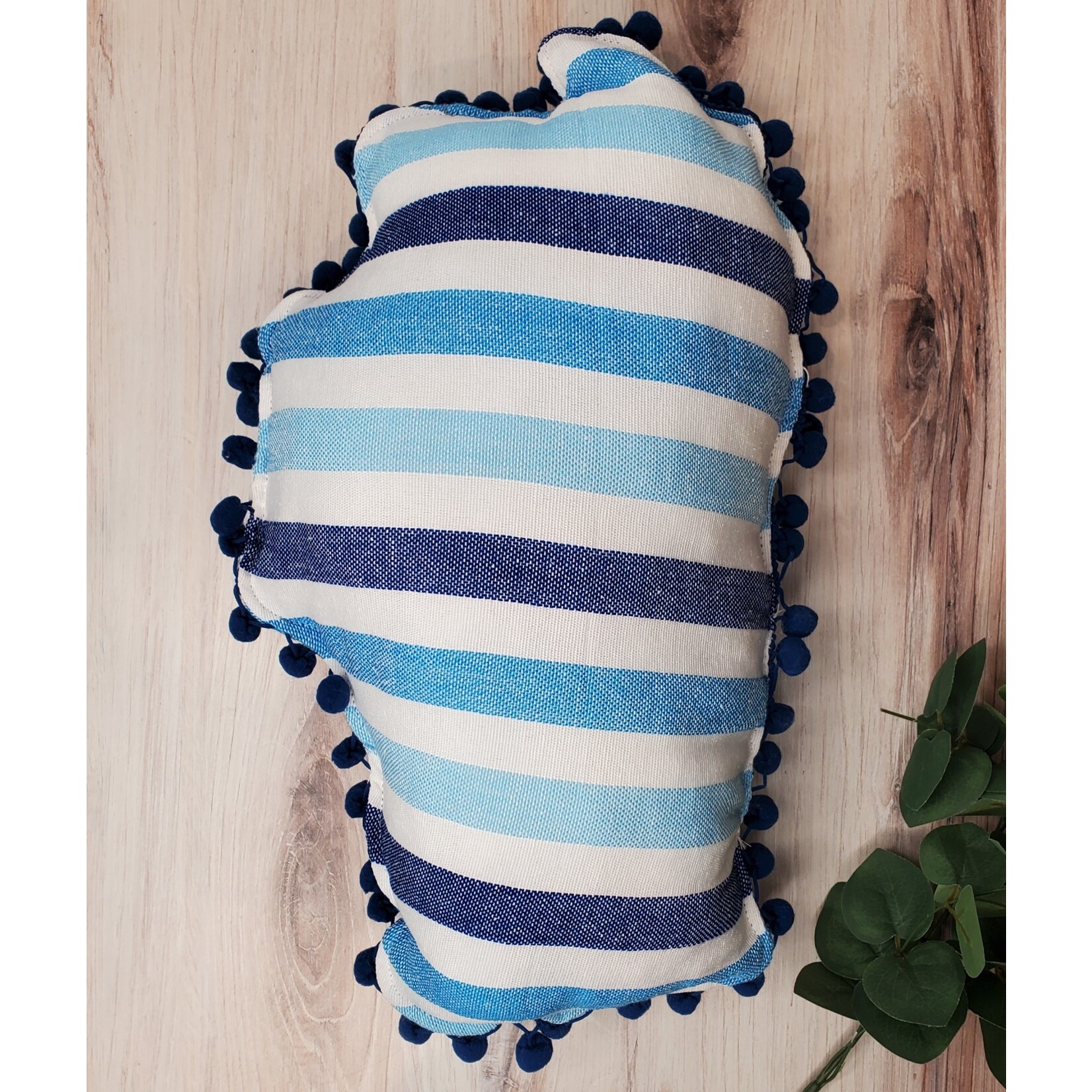 Tahloha Lake Tahoe Pillow - Blue/White Stripe