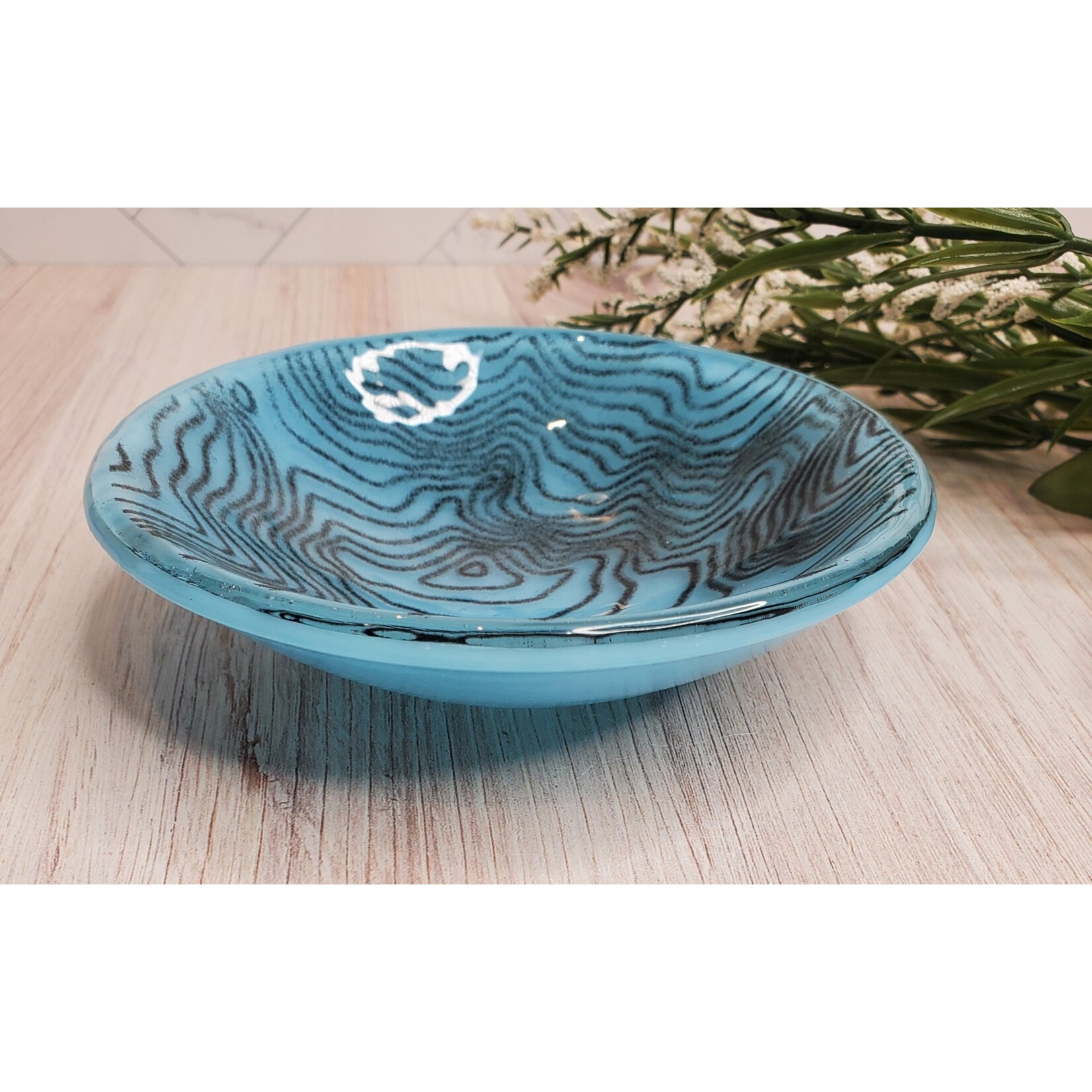 LoKo Mt. Tallac Topo Map Bowl - Fused Glass