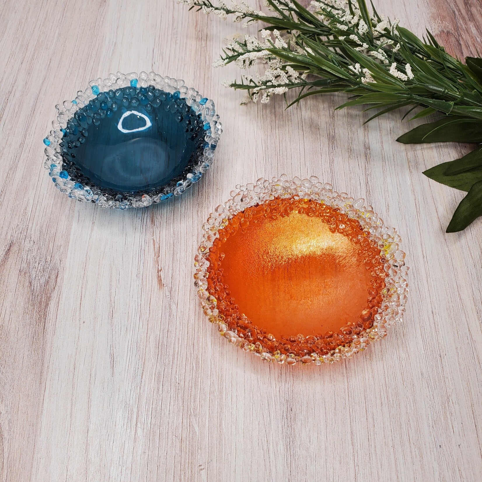 LoKo Bubble Glass Jewelry Bowl /Trinket/Serving Dish