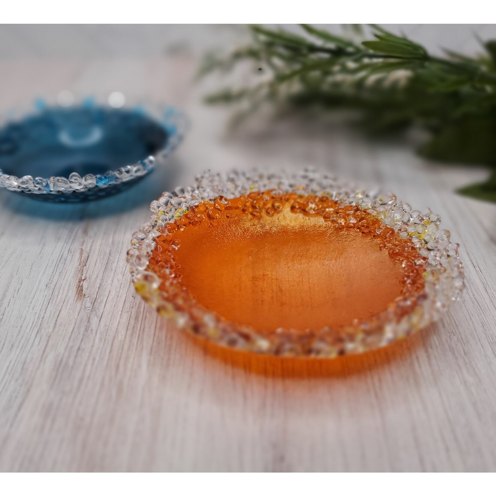 LoKo Bubble Glass Jewelry Bowl /Trinket/Serving Dish