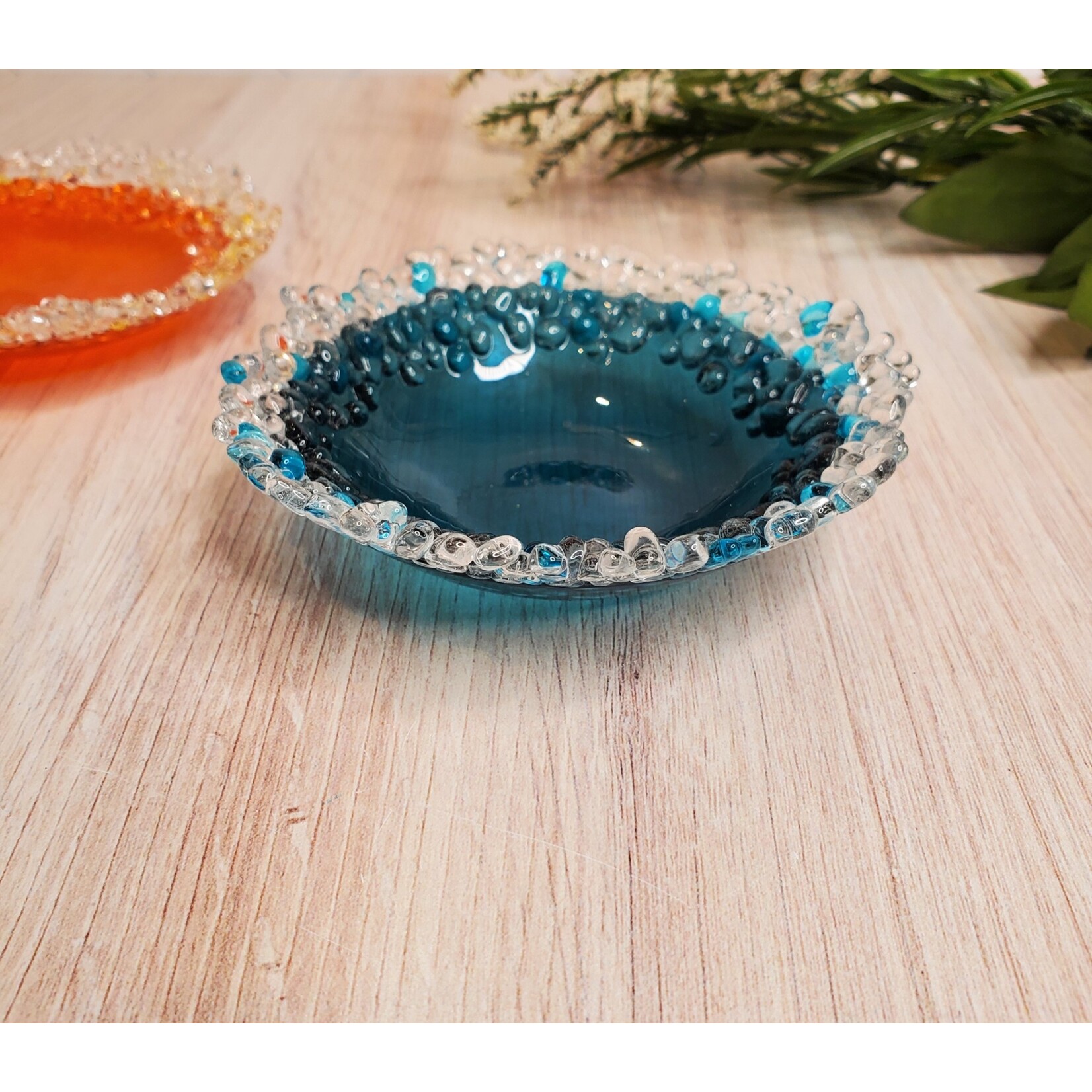 LoKo Bubble Glass Jewelry Bowl /Trinket/Serving Dish