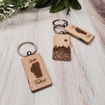 Logan Greenwood Lake Tahoe Keychain - trees & lake on back