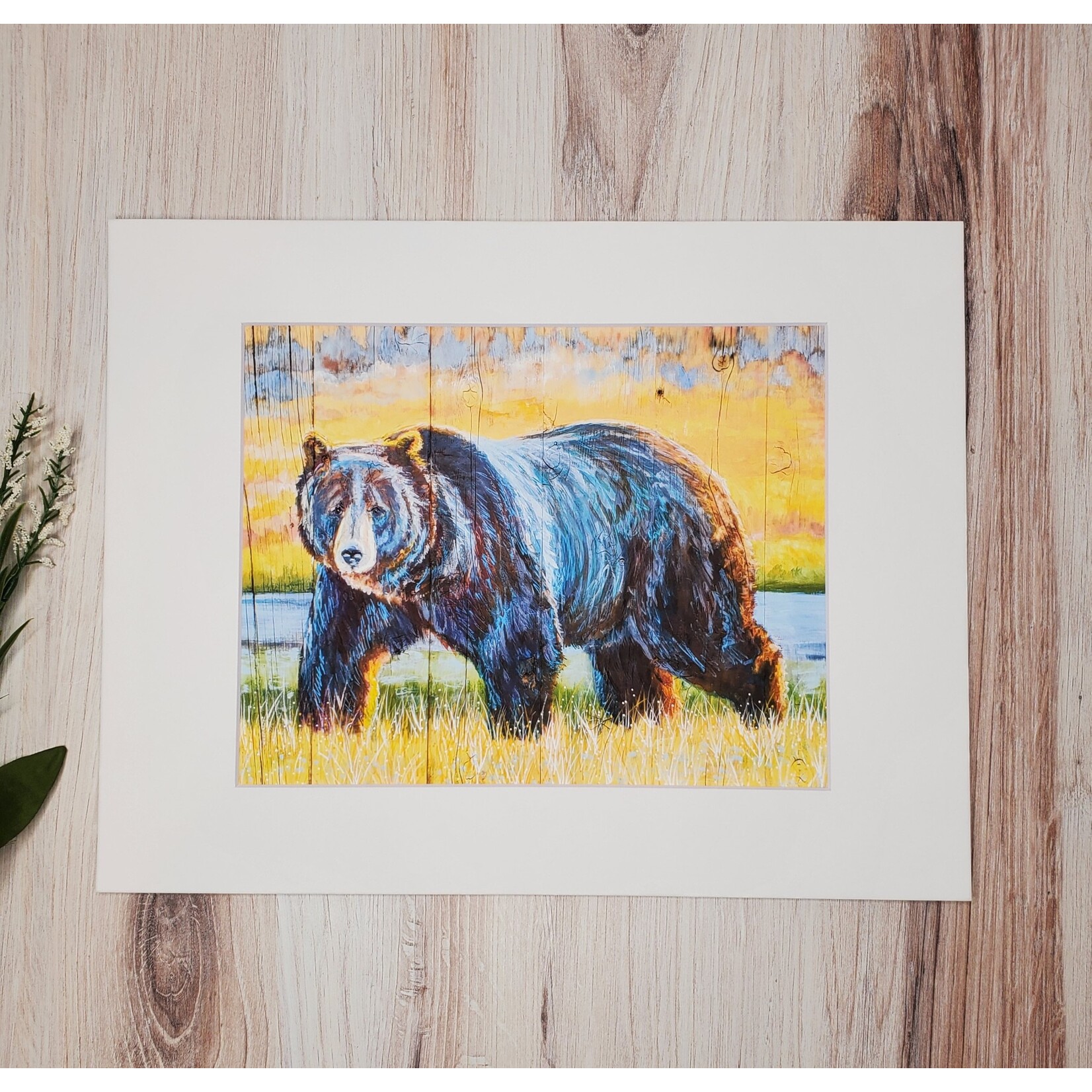 Sara L Smith "Wilding Reclaimed - Sunset Grizzly" - Pigment Ink Print